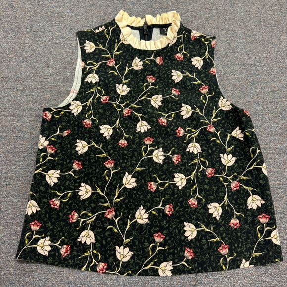 Topshop Tops - TOPSHOP Floral High Neck Tank Top Size 4